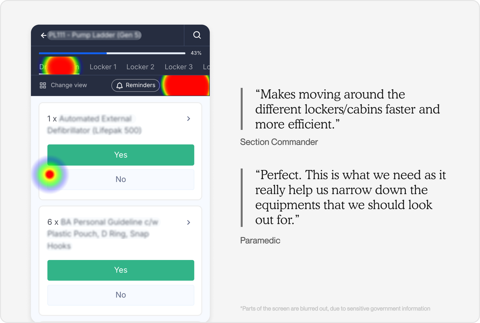 Makes moving around the different lockers/cabins faster and more efficient